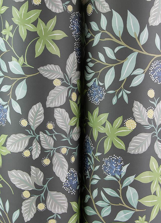 mildred-charcoal-botanical-trail-wallpaper-york-wallcoverings-4155-72815 - York Wallcoverings Papel pintado