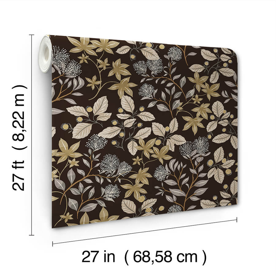 mildred-black-botanical-trail-wallpaper-york-wallcoverings-4155-72817 - York Wallcoverings Papel pintado