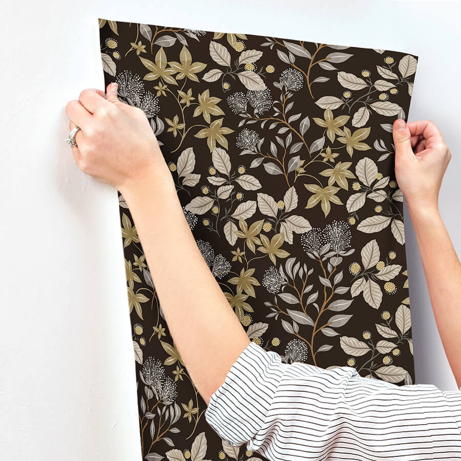 mildred-black-botanical-trail-wallpaper-york-wallcoverings-4155-72817 - York Wallcoverings Papel pintado