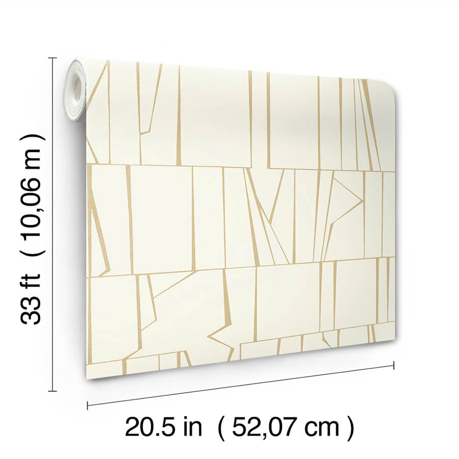 huntington-gold-geometric-stripe-wallpaper-york-wallcoverings-4155-72818 - York Wallcoverings Papel pintado