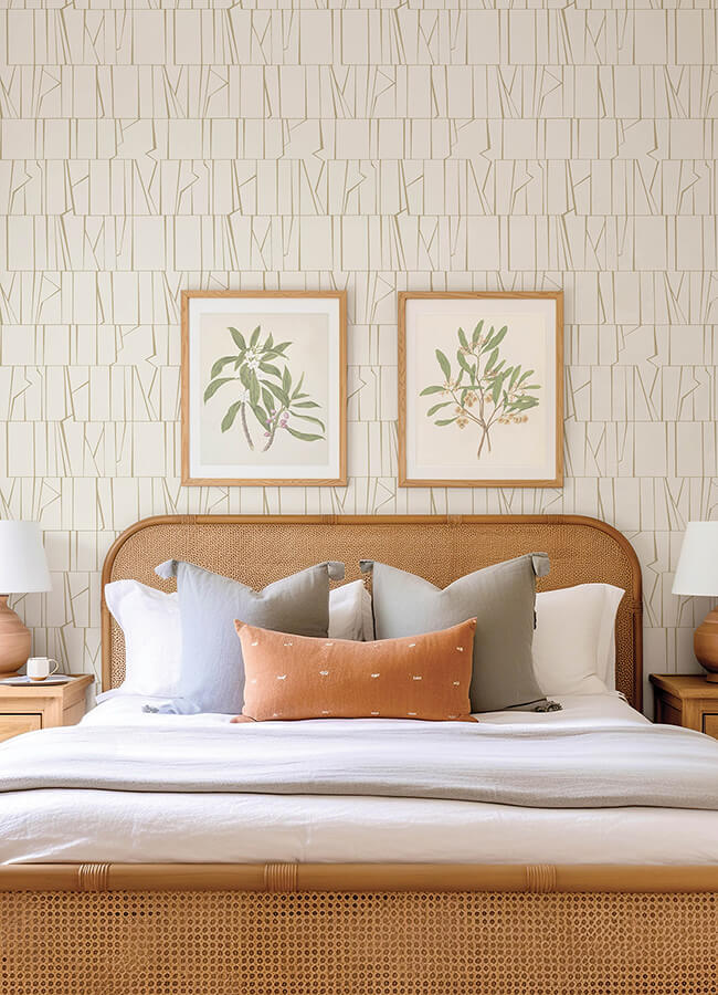 huntington-gold-geometric-stripe-wallpaper-york-wallcoverings-4155-72818 - York Wallcoverings Papel pintado