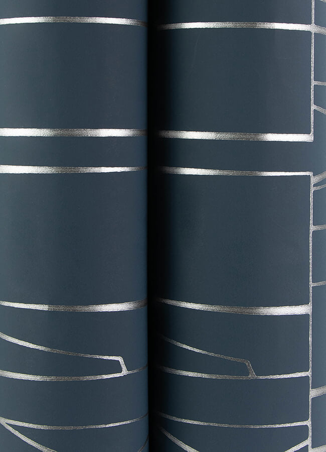 huntington-indigo-geometric-stripe-wallpaper-york-wallcoverings-4155-72821 - York Wallcoverings Wallpaper