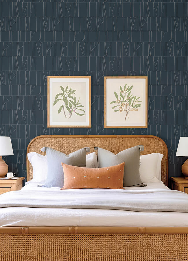 huntington-indigo-geometric-stripe-wallpaper-york-wallcoverings-4155-72821 - York Wallcoverings Wallpaper