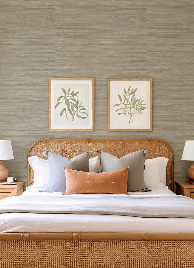 Reynier Pewter Hemp Wallpaper - York Wallcoverings - 4155-72824 - York Wallcoverings Wallpaper