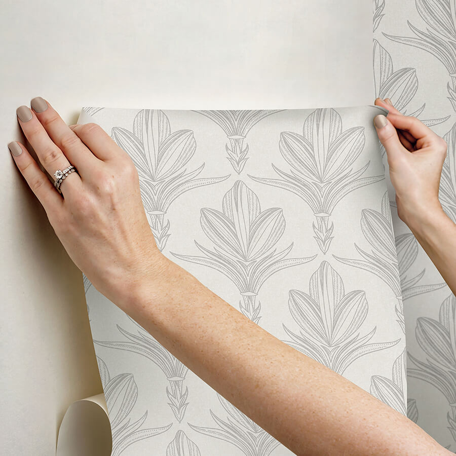 larkyn-grey-peel-and-stick-wallpaper-york-wallcoverings-nus6373 - York Wallcoverings Wallpaper