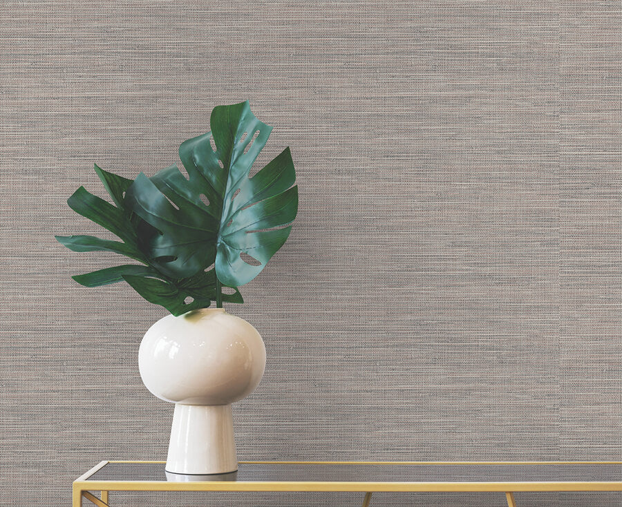 winn-dark-brown-faux-grasscloth-wallpaper-york-wallcoverings-4174-4600 - York Wallpaper Wallpaper