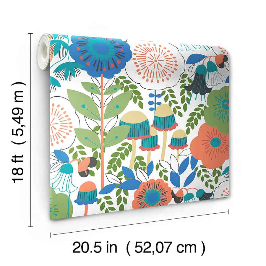 Dream Garden Off White Peel and Stick Wallpaper - York Wallcoverings - MCS6396 - York Wallcoverings Wallpaper