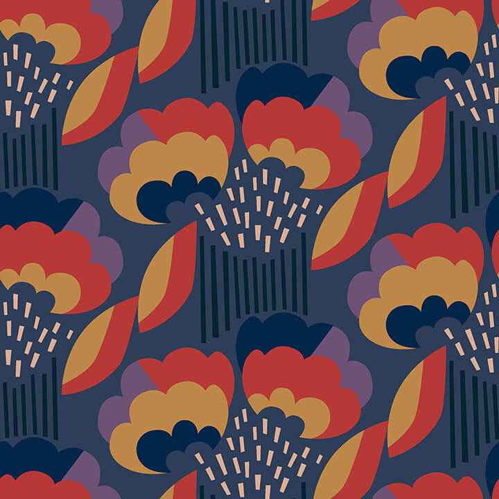 Retro Esme Navy Peel & Stick Wallpaper - York Wallcoverings - MCS6400 - York Wallcoverings Wallpaper