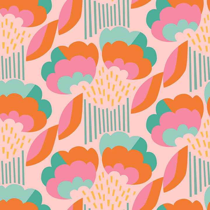Retro Esme Pink Peel & Stick Wallpaper - York Wallcoverings - MCS6401 - York Wallcoverings Wallpaper