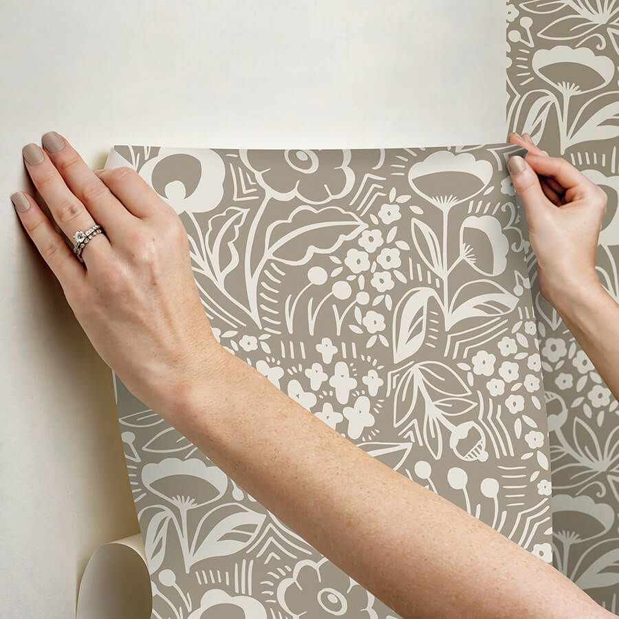 jeani-light-brown-peel-and-stick-wallpaper-york-wallcoverings-mcs6403 - York Wallcoverings Wallpaper