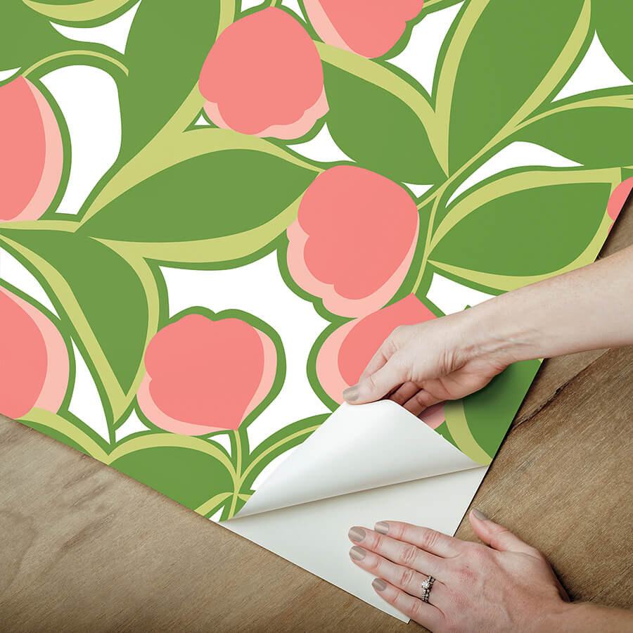talia-green-peel-and-stick-wallpaper-york-wallcoverings-mcs6405 - York Wallcoverings Wallpaper