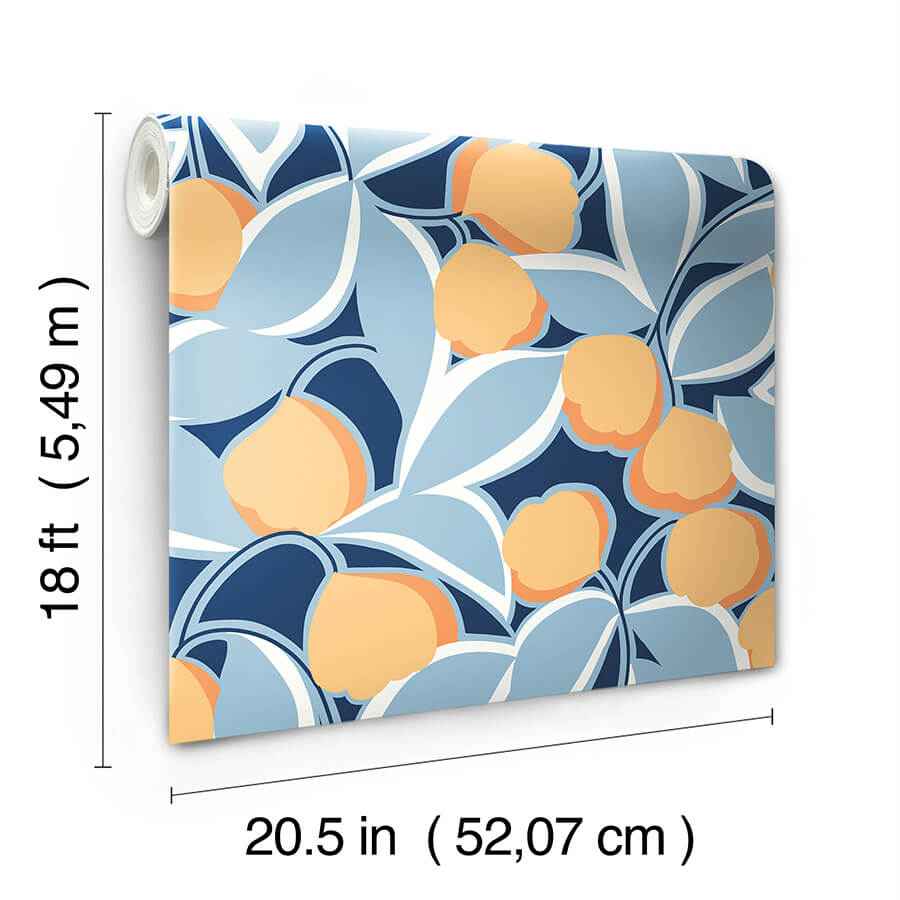 Talia Light Blue Peel & Stick Wallpaper - York Wallcoverings - MCS6406 - York Wallcoverings Wallpaper