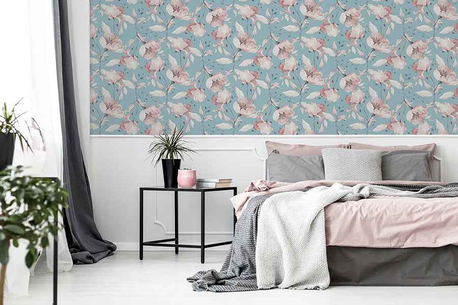 Lillian Pink Floral Wallpaper - York Wallcoverings - AH251902 - York Wallcoverings Wallpaper