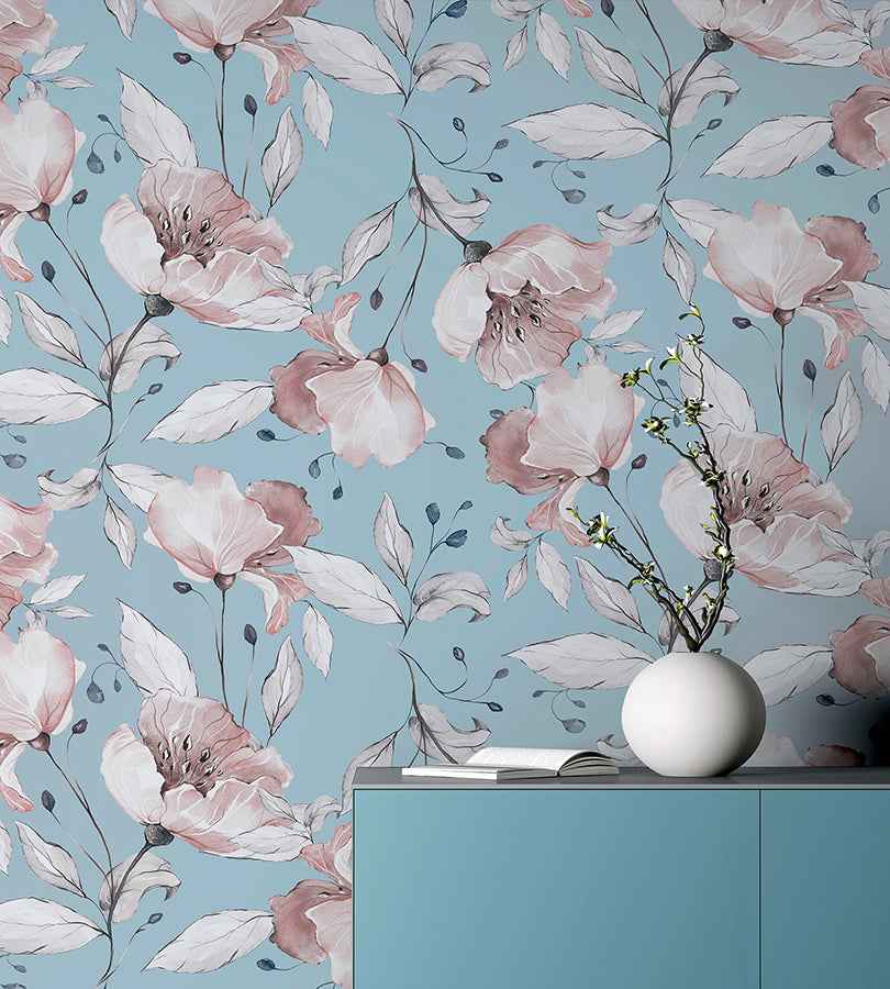 Lillian Pink Floral Wallpaper - York Wallcoverings - AH251902 - York Wallcoverings Wallpaper