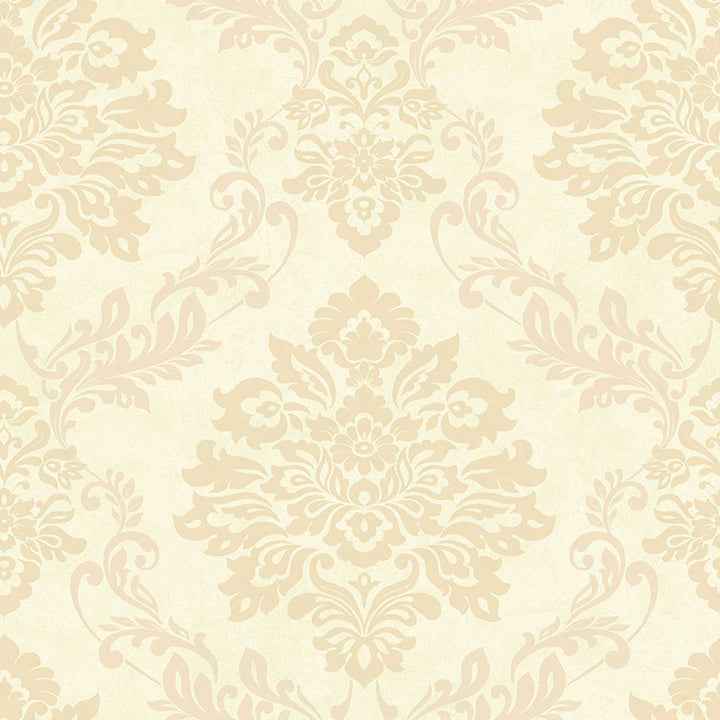 Harriet Khaki Damask Wallpaper - York Wallcoverings - AH290403