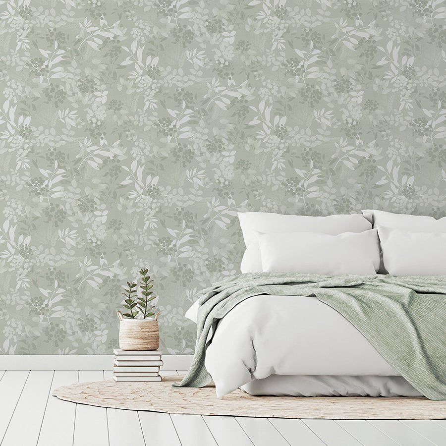 wanda-light-green-botanical-wallpaper-york-wallcoverings-ah294605 - York Wallcoverings Wallpaper