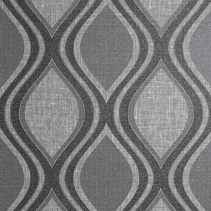 Ignatius Charcoal Ogee Wallpaper - York Wallcoverings - AH295100 - York Wallcoverings Wallpaper