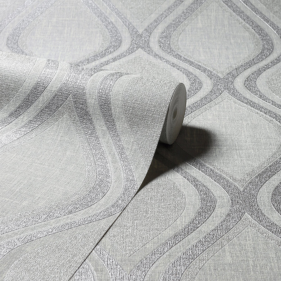 ignatius-grey-ogee-wallpaper-york-wallcoverings-ah295101 - York Wallcoverings Wallpaper
