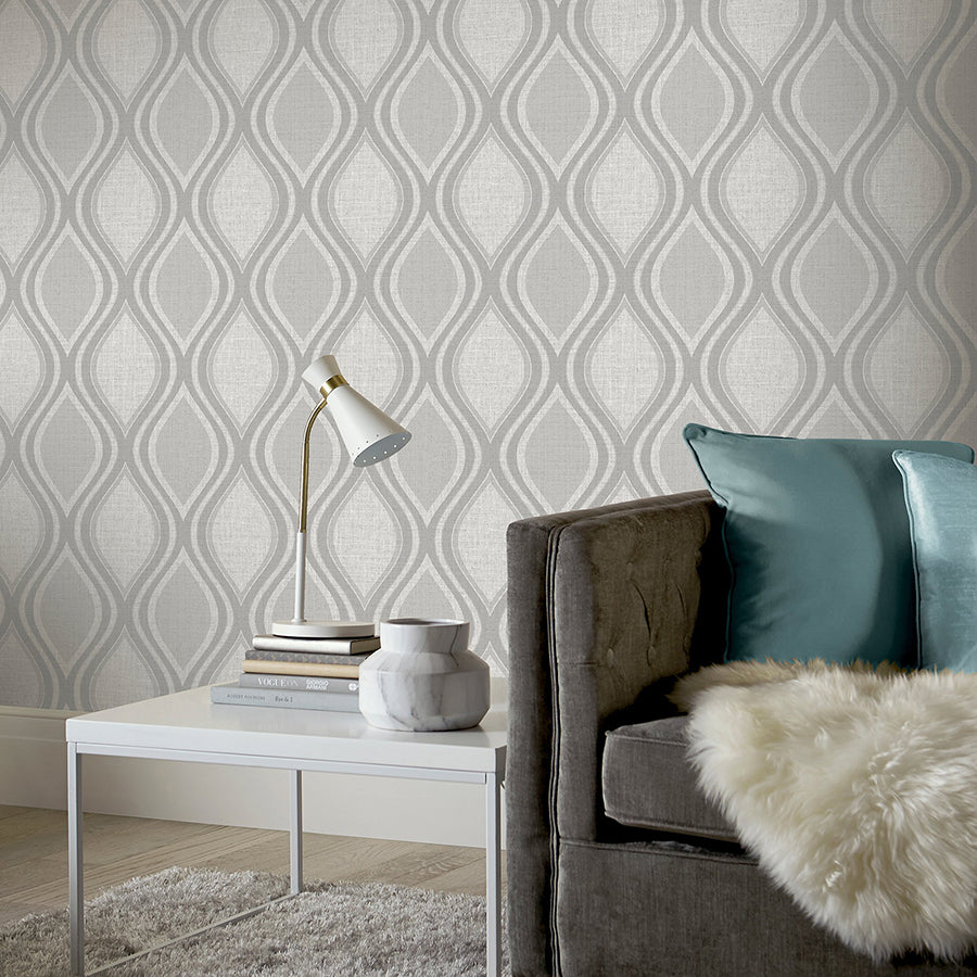 ignatius-grey-ogee-wallpaper-york-wallcoverings-ah295101 - York Wallcoverings Wallpaper