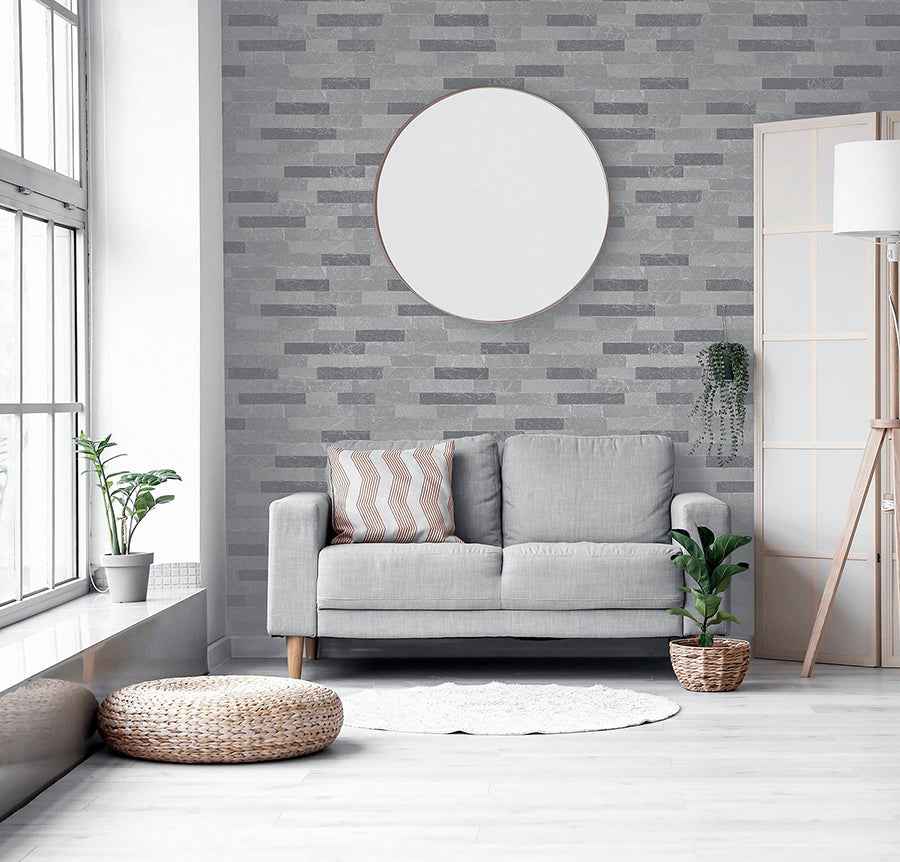 Mortimer Grey Brick Wallpaper - York Wallcoverings - AH295200 - York Wallcoverings Wallpaper