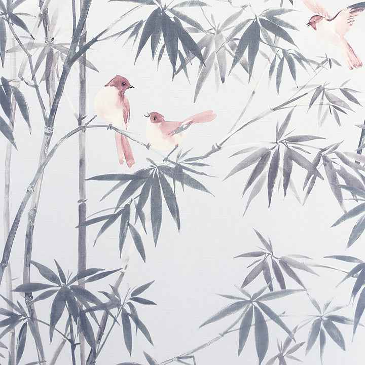 Arisu Grey Birds and Bamboo Wallpaper - York Wallcoverings - AH296401