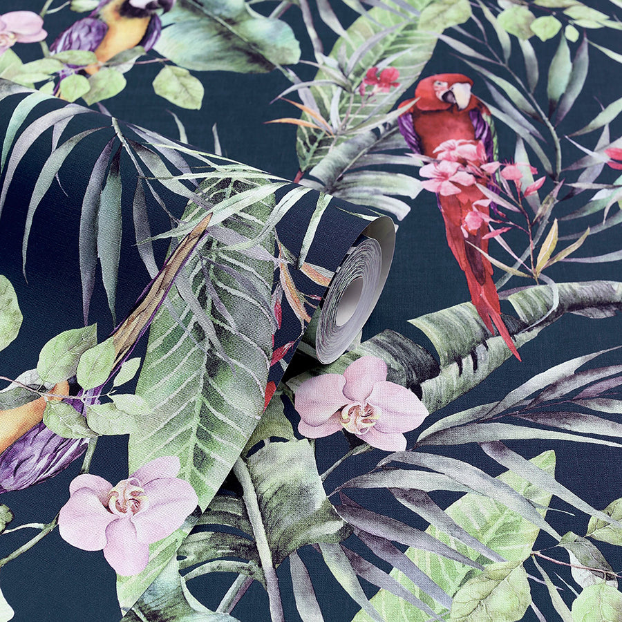 rudy-navy-pretty-polly-wallpaper-york-wallcoverings-ah297106 - York Wallcoverings Wallpaper
