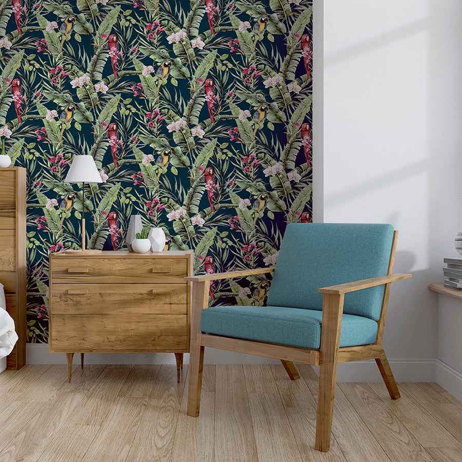 Rudy Navy Pretty Polly Wallpaper - York Wallcoverings - AH297106 - York Wallcoverings Wallpaper