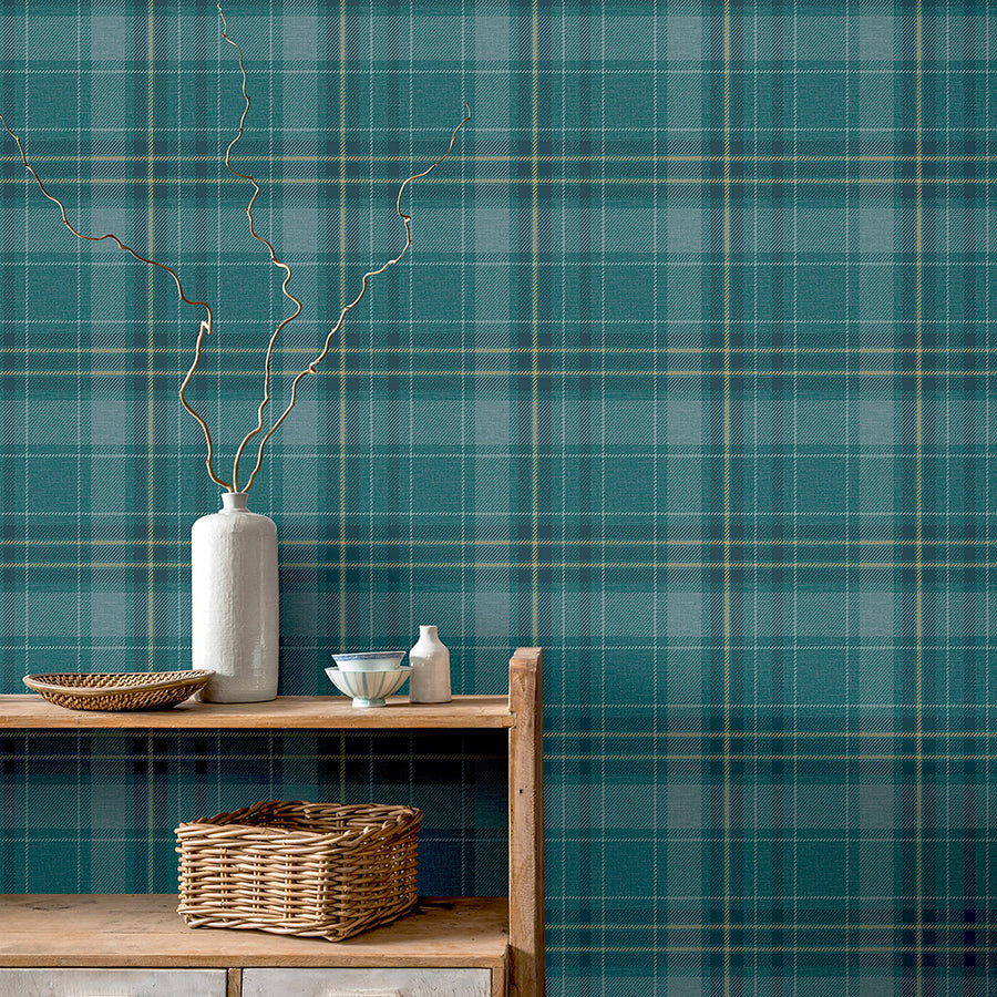 earl-dark-green-tartan-wallpaper-york-wallcoverings-ah297205 - York Wallcoverings Wallpaper
