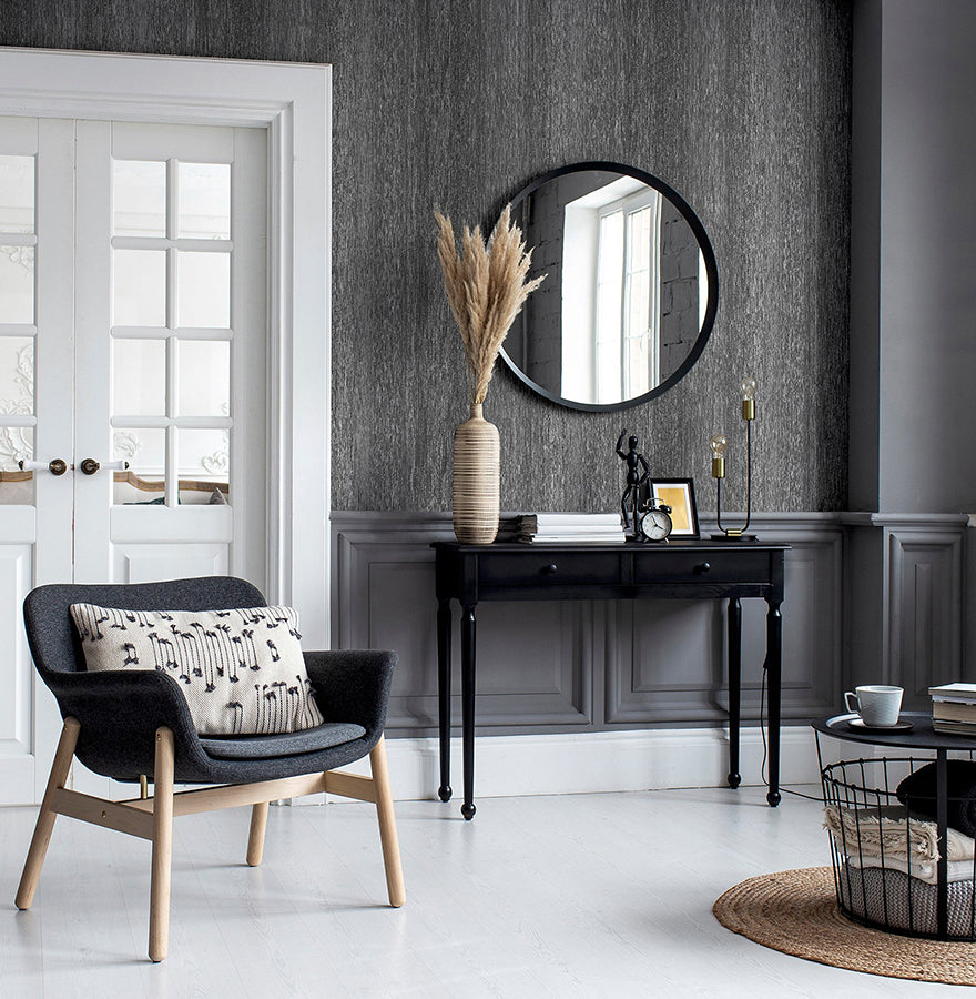 ephraim-charcoal-radiance-plain-wallpaper-york-wallcoverings-ah298500 - York Wallcoverings Wallpaper
