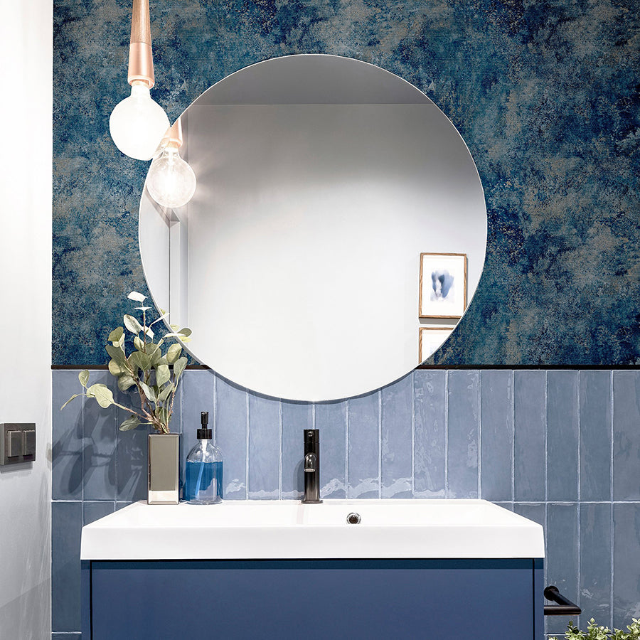 gideon-dark-blue-distressed-wallpaper-york-wallcoverings-ah298602 - York Wallcoverings Wallpaper