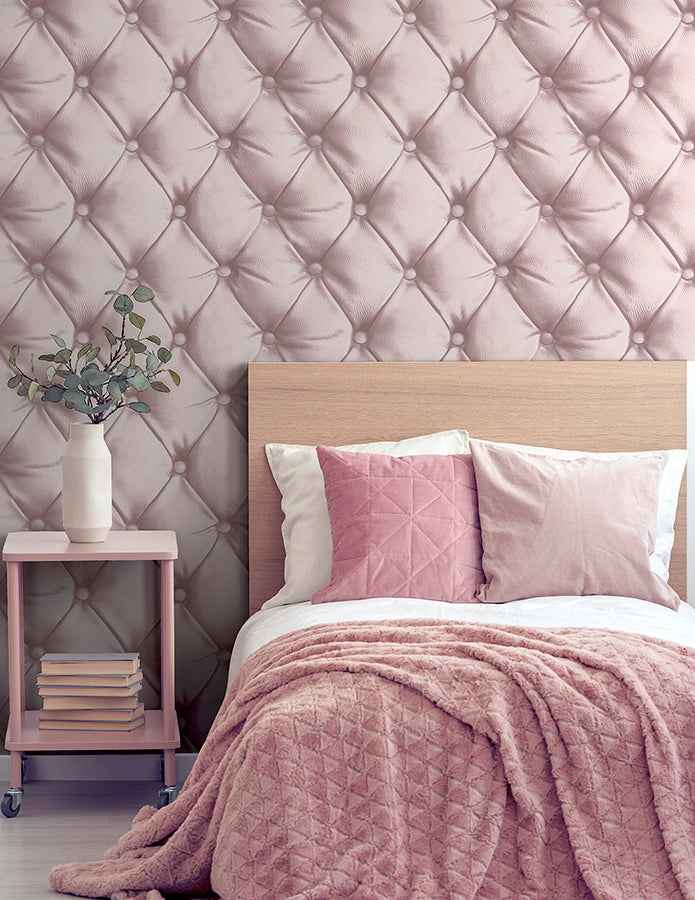 Ella Blush Tufted Wallpaper - York Wallcoverings - AH618103 - York Wallcoverings Wallpaper