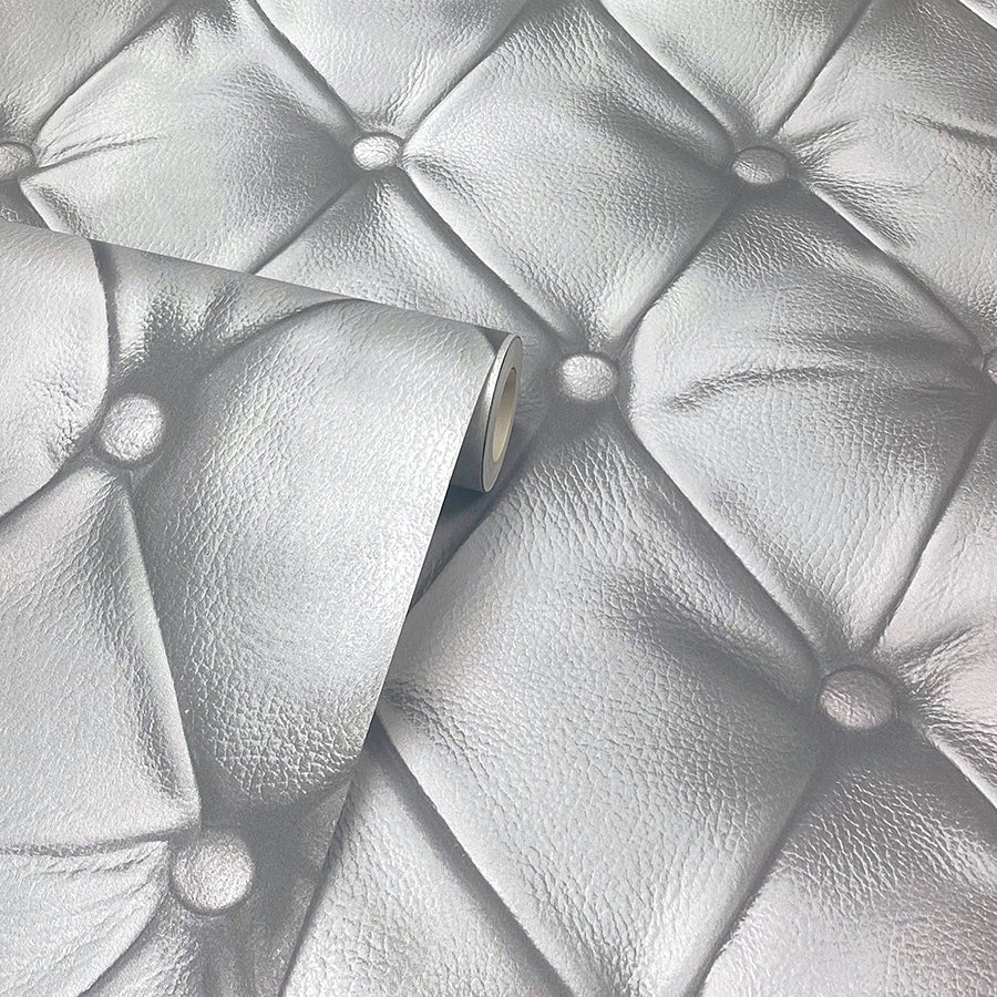 ella-silver-tufted-wallpaper-york-wallcoverings-ah618104 - York Wallcoverings Wallpaper