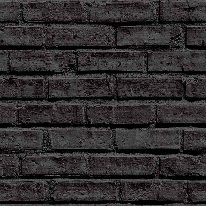 Abner Black Brick Wallpaper - York Wallcoverings - AH623007 - York Wallcoverings Wallpaper