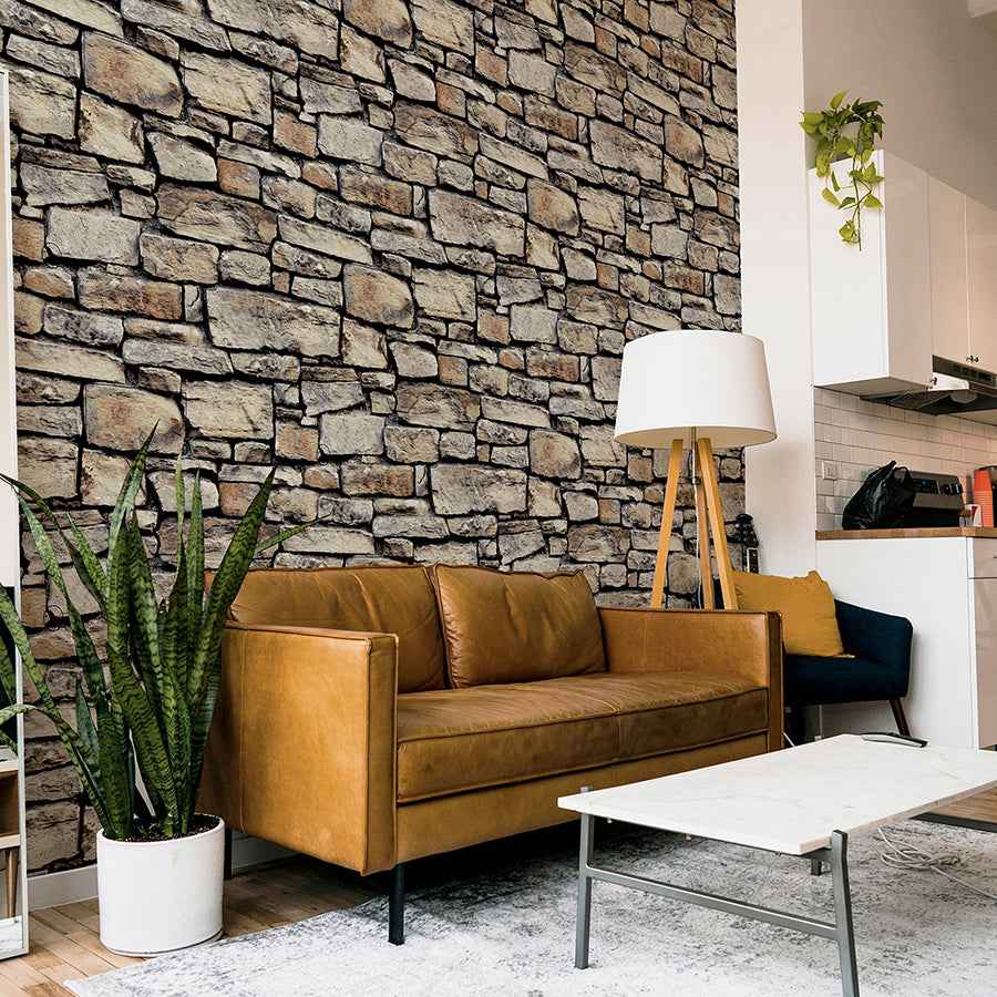 Norman Neutral Stone Wallpaper - York Wallcoverings - AH668901 - York Wallcoverings Wallpaper