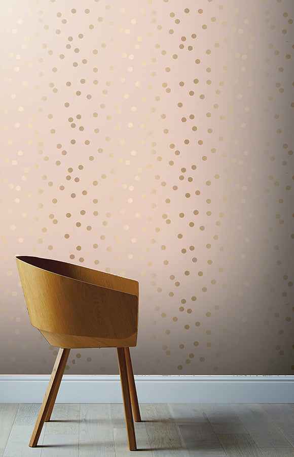 Priscella Blush Polka Dot Wallpaper - York Wallcoverings - AH685000 - York Wallcoverings Wallpaper
