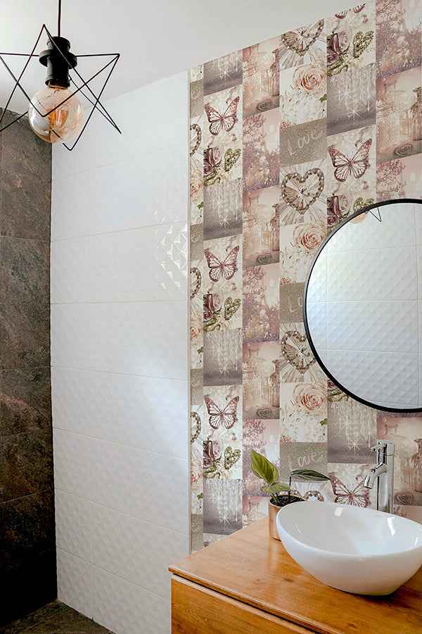 Ryo Blush Inspirational Wallpaper - York Wallcoverings - AH691107 - York Wallcoverings Wallpaper