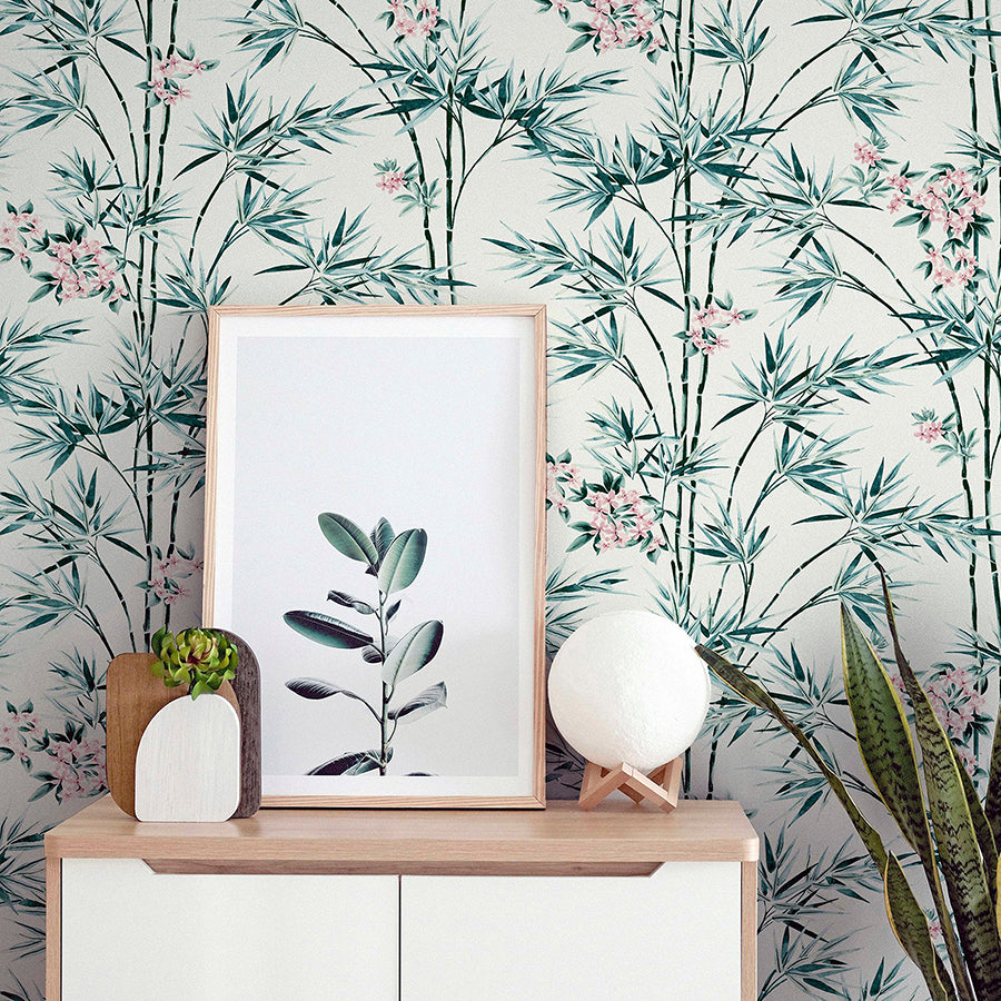ayumi-white-glitter-bamboo-wallpaper-york-wallcoverings-ah692509 - York Wallcoverings Wallpaper