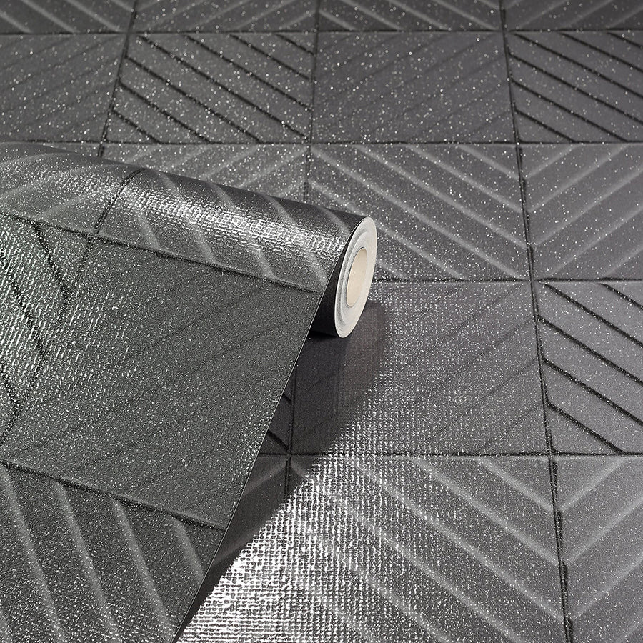 randall-dark-grey-geometric-wallpaper-york-wallcoverings-ah692809 - York Wallcoverings Wallpaper