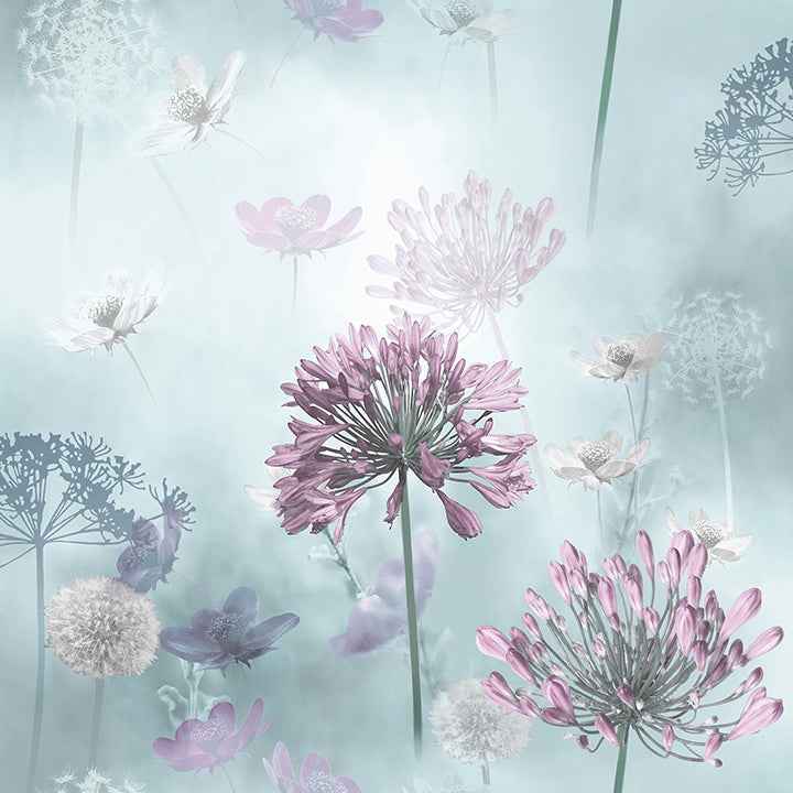 Lucille Light Blue Spring Meadow Wallpaper - York Wallcoverings - AH697400