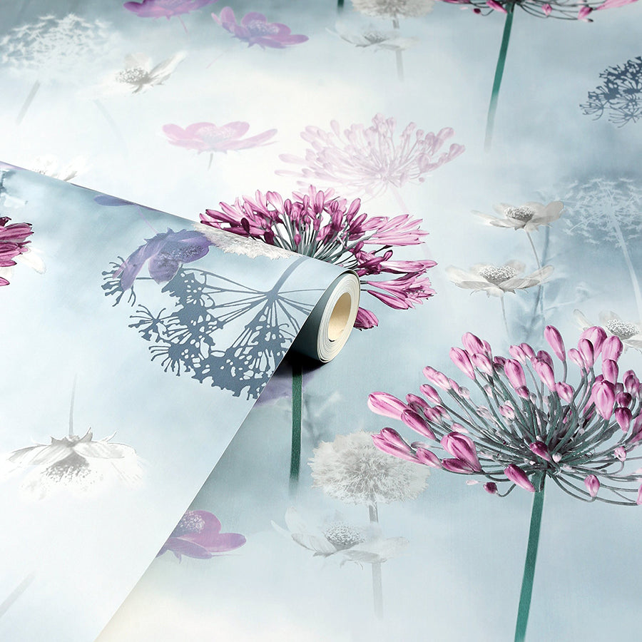 lucille-light-blue-spring-meadow-wallpaper-york-wallcoverings-ah697400 - York Wallcoverings Wallpaper