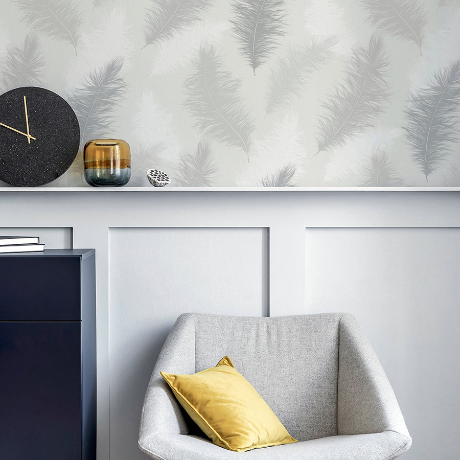 sussurro-grey-feathers-wallpaper-york-wallcoverings-ah901705 - York Wallcoverings Wallpaper