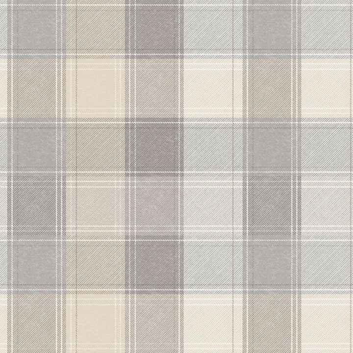 Geraldine Grey Plaid Wallpaper - York Wallcoverings - AH901902