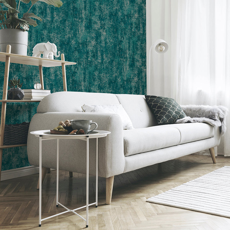 velour-teal-distressed-wallpaper-york-wallcoverings-ah904005 - York Wallcoverings Wallpaper