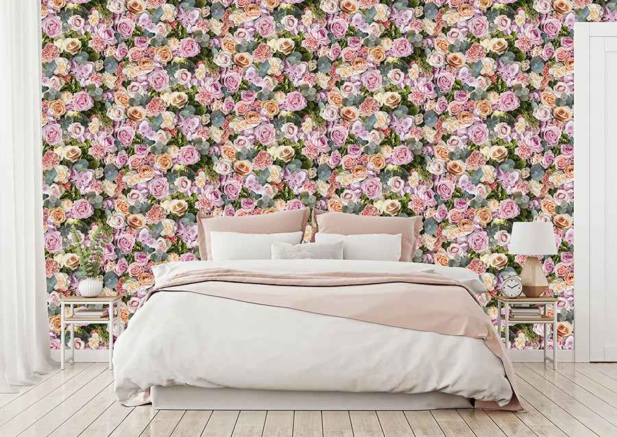 Deirdre Pink Floral Wallpaper - York Wallcoverings - AH908006 - York Wallcoverings Wallpaper
