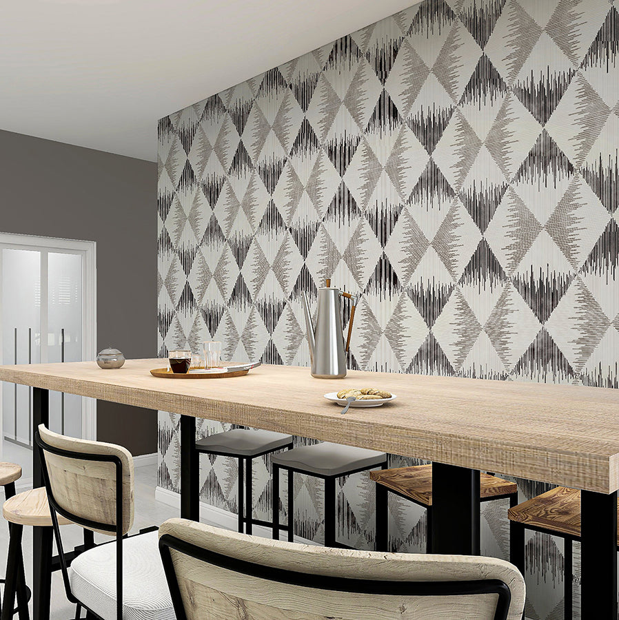 reuben-grey-ikat-wallpaper-york-wallcoverings-ah909401 - York Wallcoverings Wallpaper