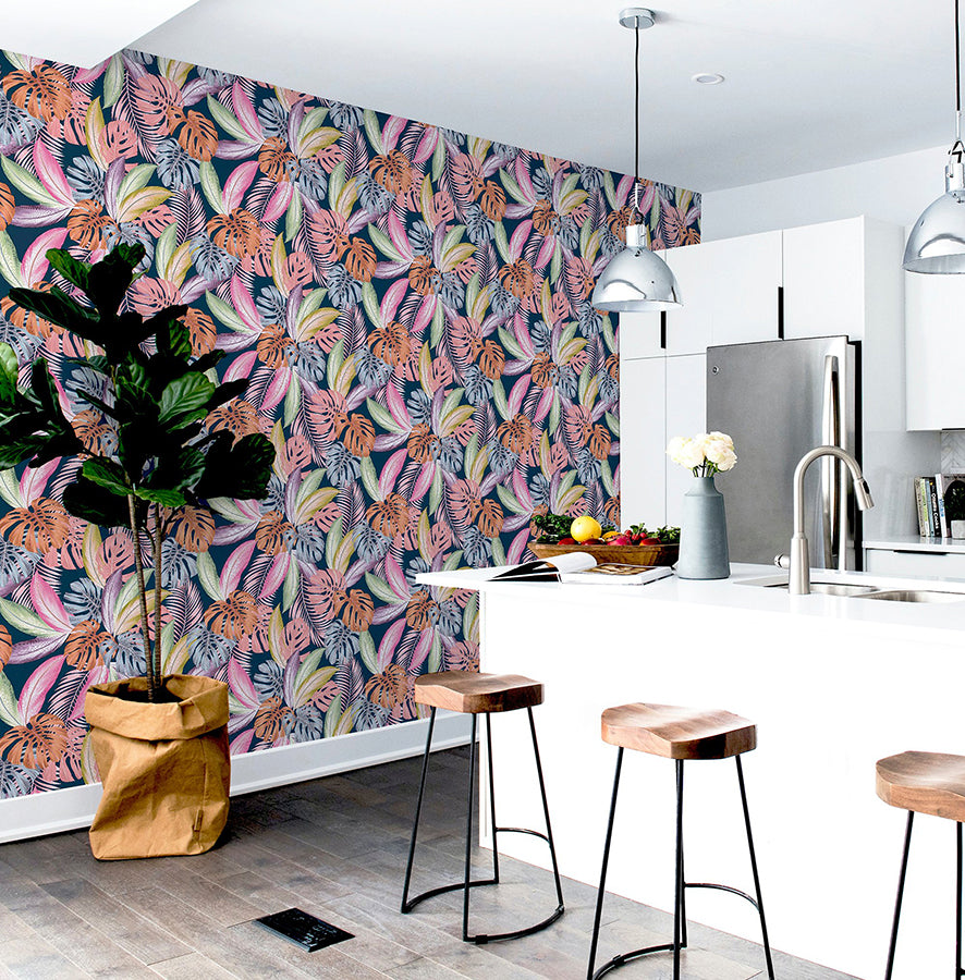vivette-multicolor-hot-tropic-wallpaper-york-wallcoverings-ah909409 - York Wallcoverings Wallpaper