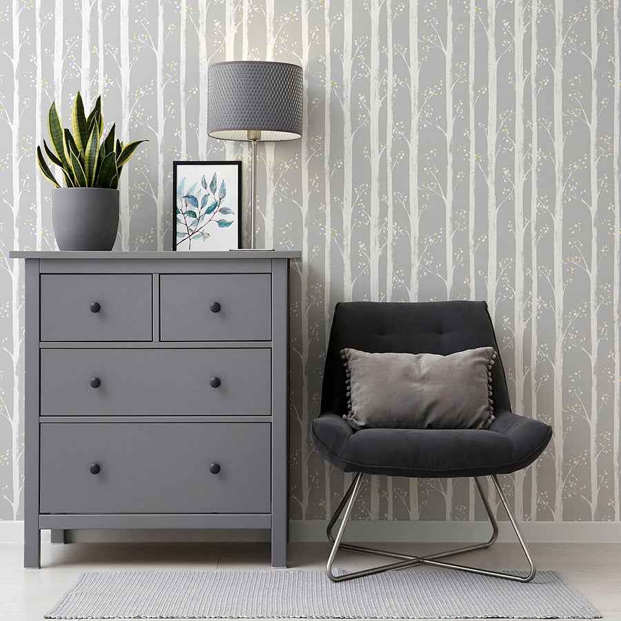 Florence Grey Forest Wallpaper - York Wallcoverings - AH909504 - York Wallcoverings Wallpaper
