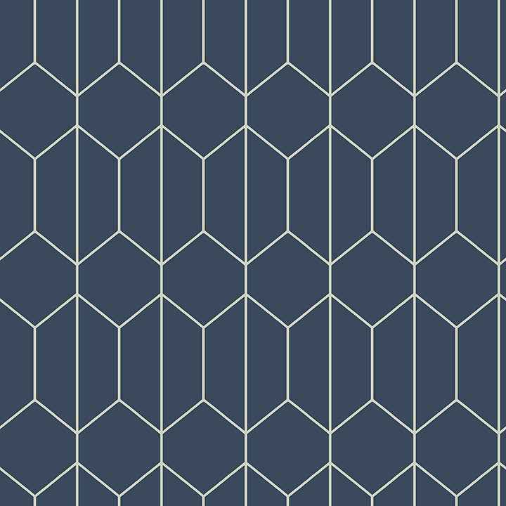 Orson Navy Trellis Wallpaper - York Wallcoverings - AH909702 - York Wallcoverings Wallpaper