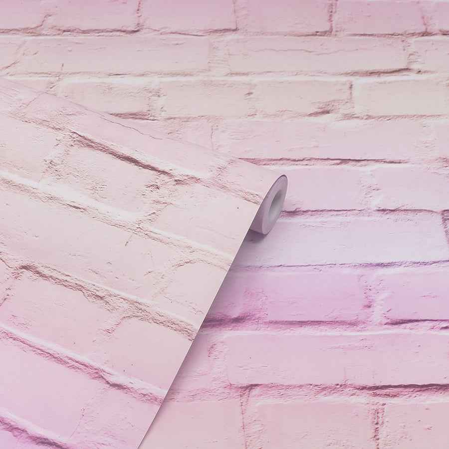 Winifred Pink Ombre Brick Wallpaper - York Wallcoverings - AH909706 - York Wallcoverings Wallpaper