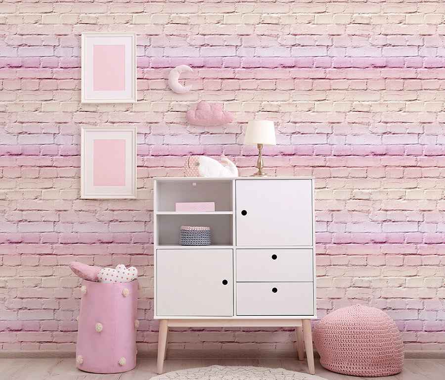 Winifred Pink Ombre Brick Wallpaper - York Wallcoverings - AH909706 - York Wallcoverings Wallpaper